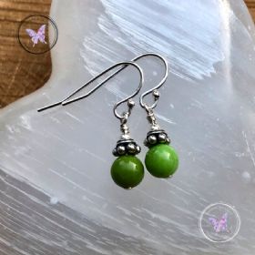 Chrysoprase Silver Earrings